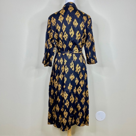 Jones New York Button Down Shirt Dress Black Tan - Picture 5 of 6